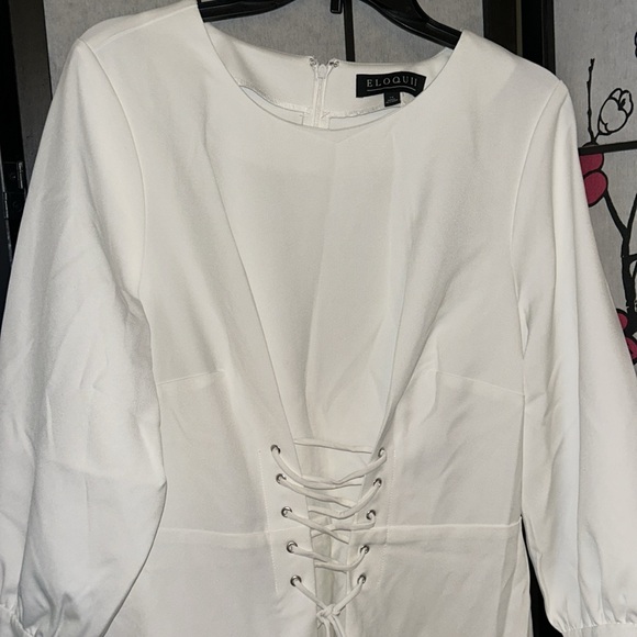 NWT White Eloquii Dress - Picture 8 of 15